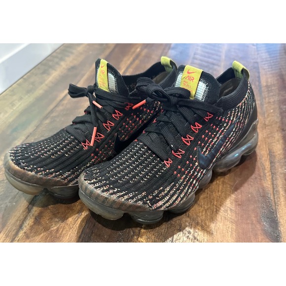 Nike Shoes - Nike Air VaporMax Flyknit 3 Women Black Multi Color Running Shoes size 7